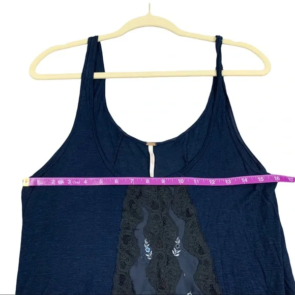 Free People Lace Front Tank | Black & Blue | Women’s Medium - Picture 9 of 9